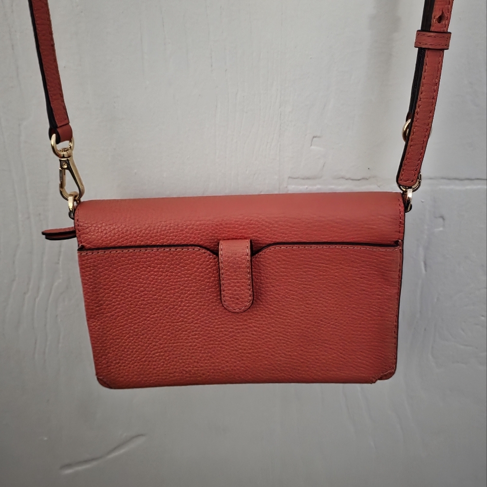 MICHAEL KORS Pebbled Leather Convertible Crossbody - Coral - Picture 2 of 12